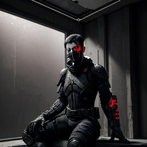 UNSC Soldier in Red Industrial Complex: Matte Painting