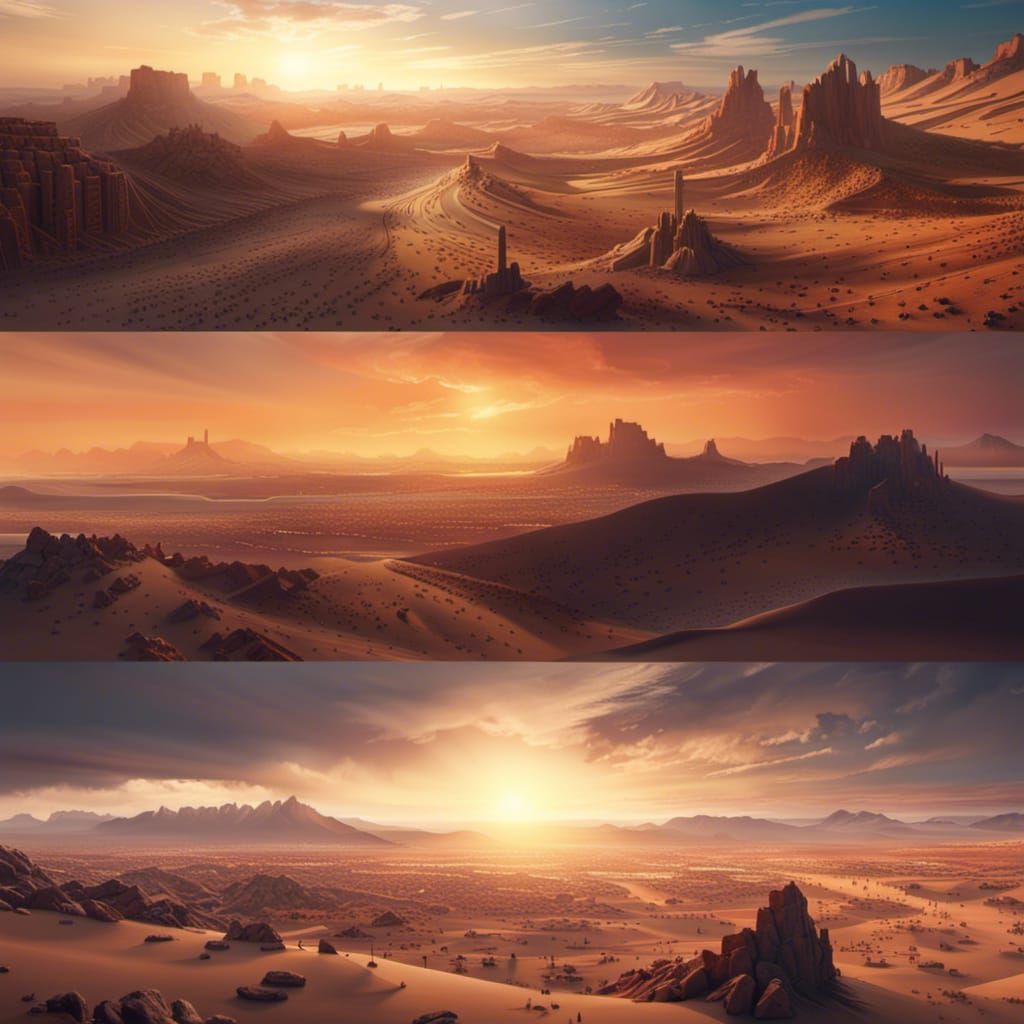 Epic Desert Sunrise: Digital Matte Painting