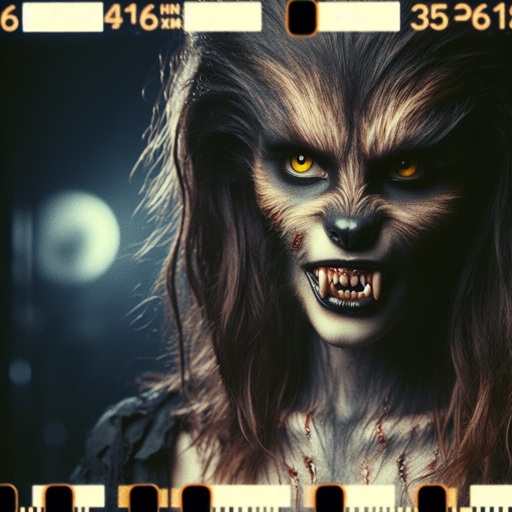 Gothic Horror Werewolf with Yellow Eyes