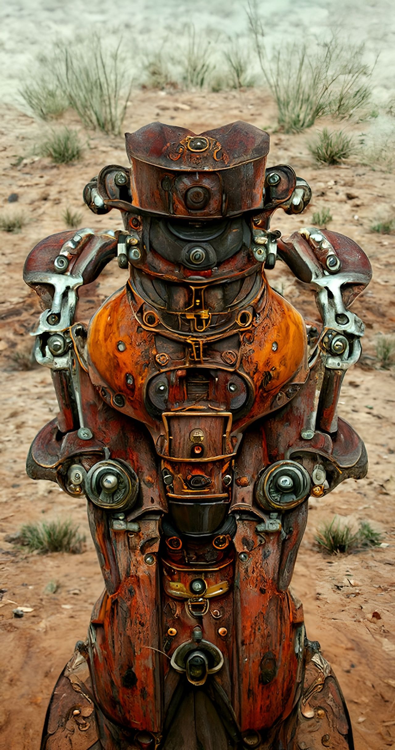 Rusted Robot Gentleman in Steampunk Weird West Style