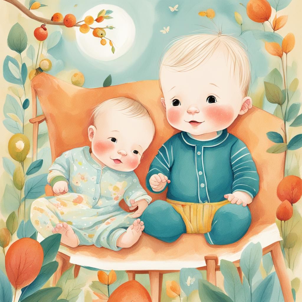 Babies in Cartoon Style: A Heartwarming Illustration