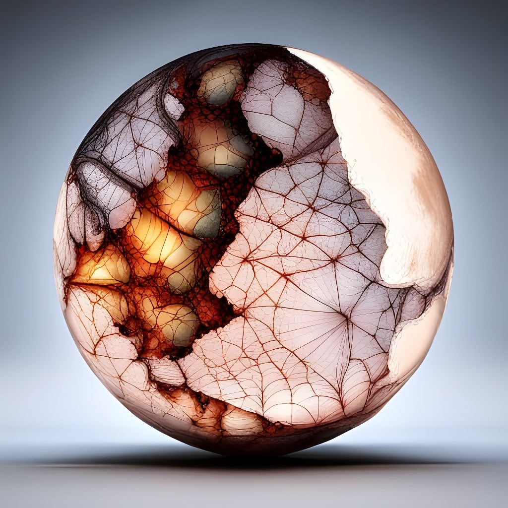 Cracked Glass Moon Sphere with Fractal Effect