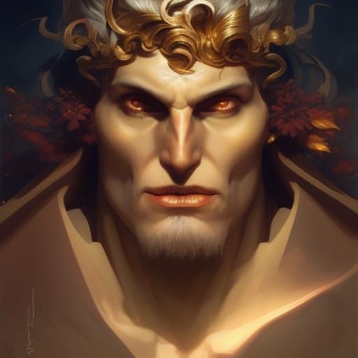 Hades Portrait Approaching Mount Olympus at Dusk