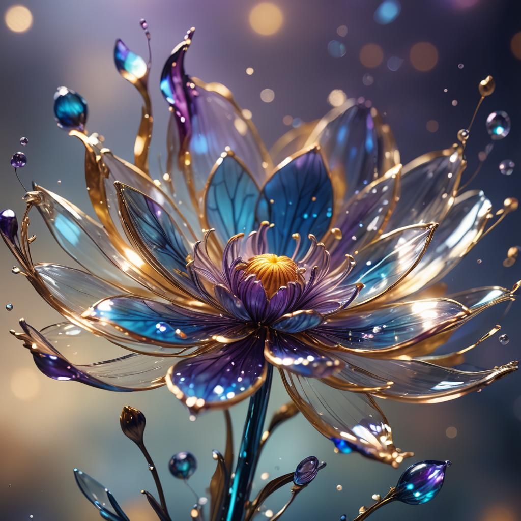 Glass Flower Concept Art in Matte Painting Style