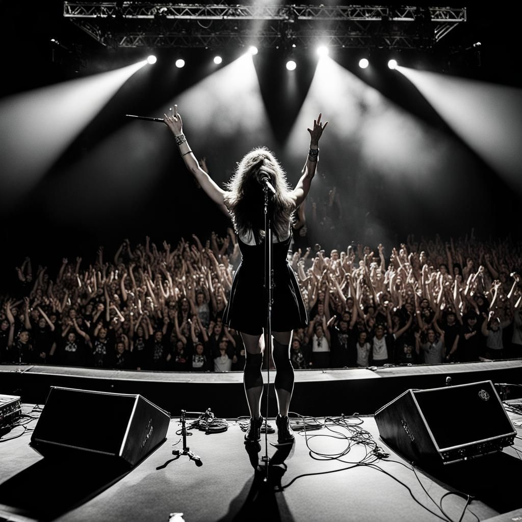 Rock Band Outdoor Concert: Cinematic Detailed Matte Painting