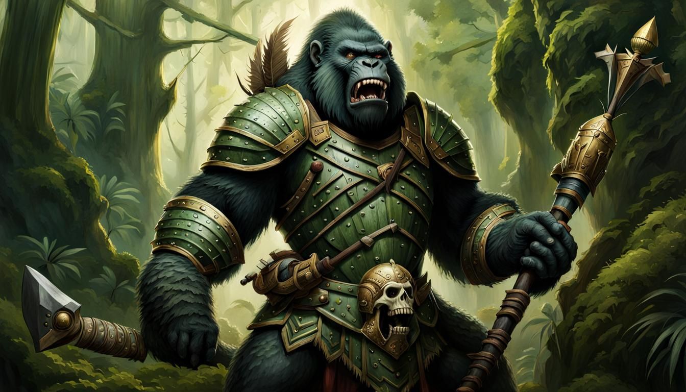 Armored Gorilla Warrior, Defender of the Forest