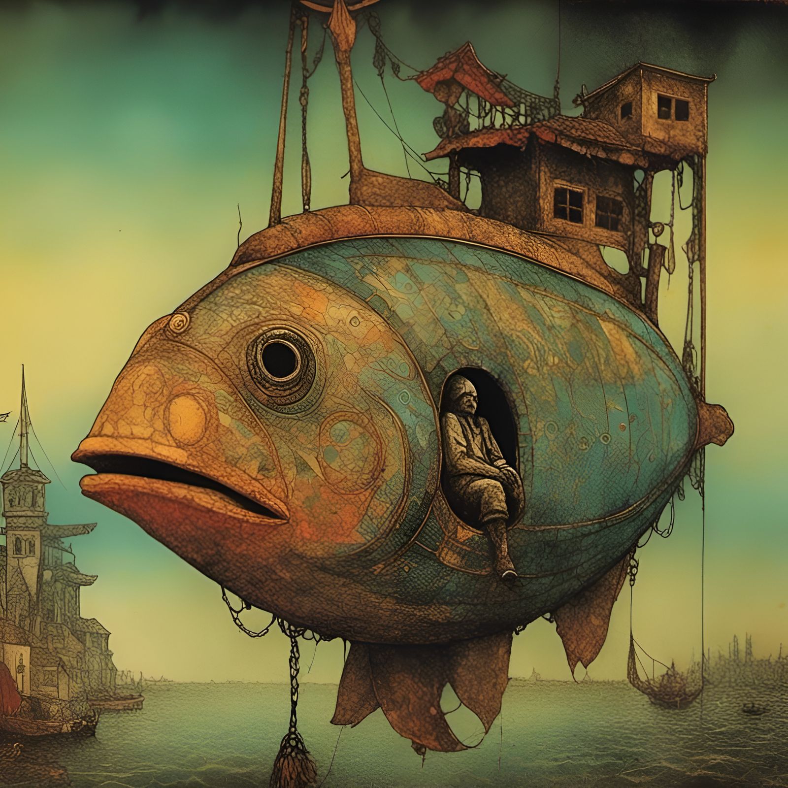 Bloated Fish in Post-Apocalyptic Steampunk Style