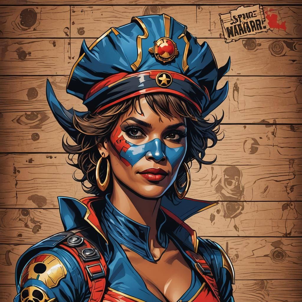 Space Pirate Clown in Comic Book Style