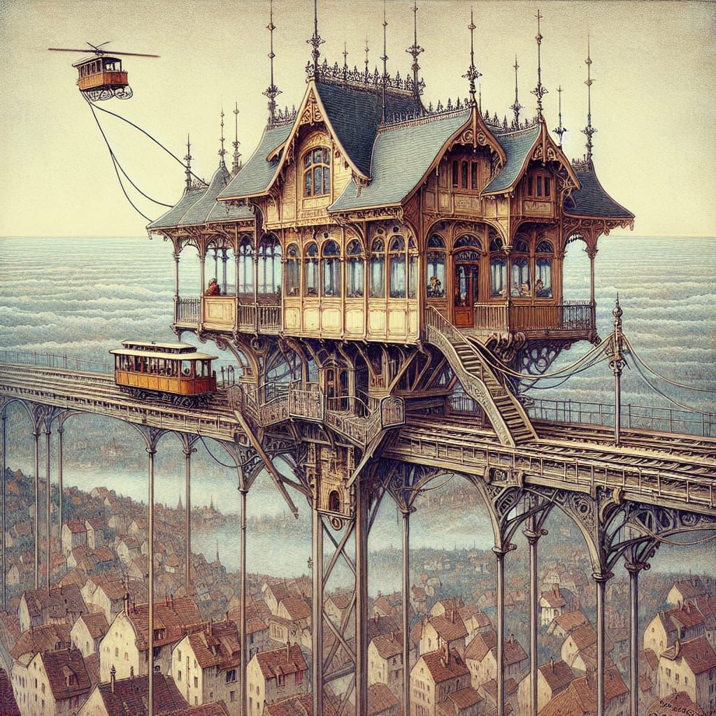 Belle Époque Sky Train Station in France