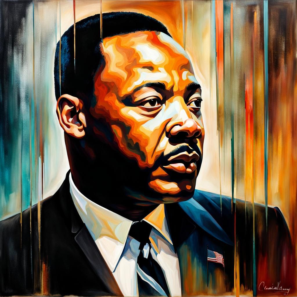 Double Exposure Portrait of Historical Figures