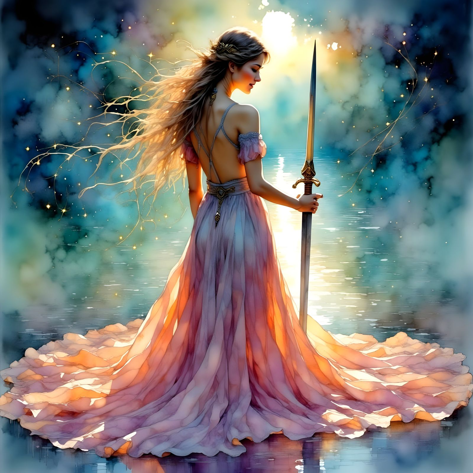 Ethereal Lady of the Lake in Celestial Glory