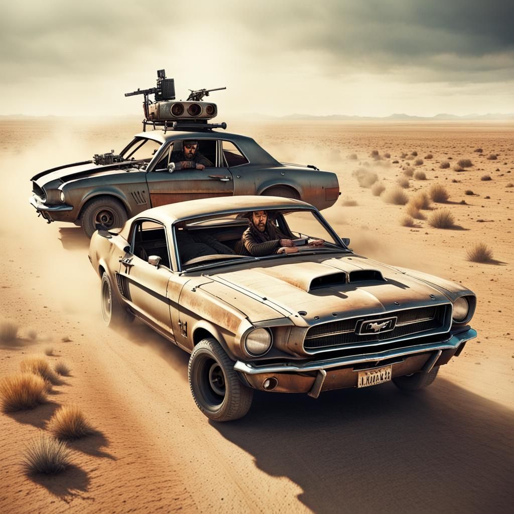 Mad Max Ford Mustang Car Chase in Wasteland