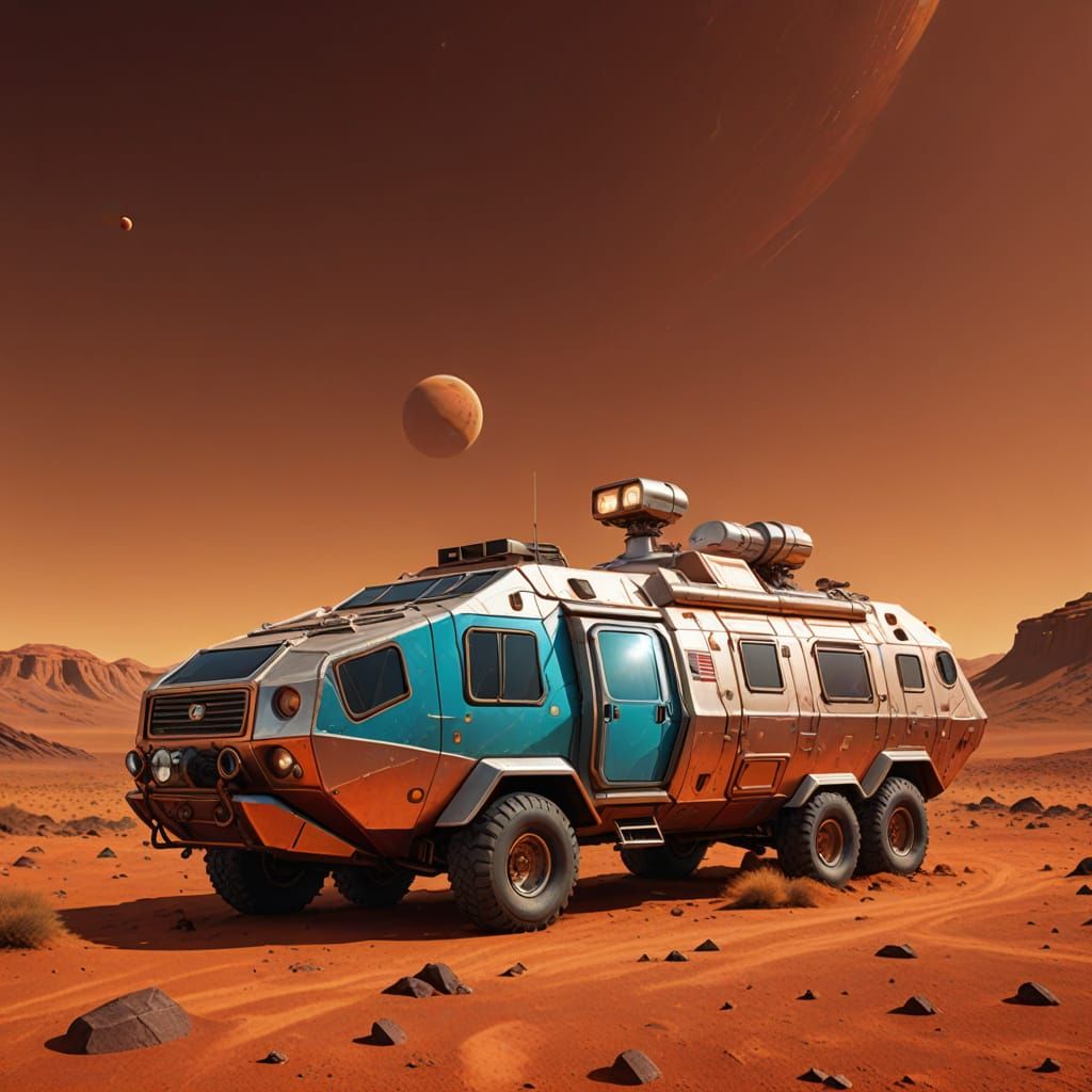 Martian Camper Vehicle in Science Fiction Style