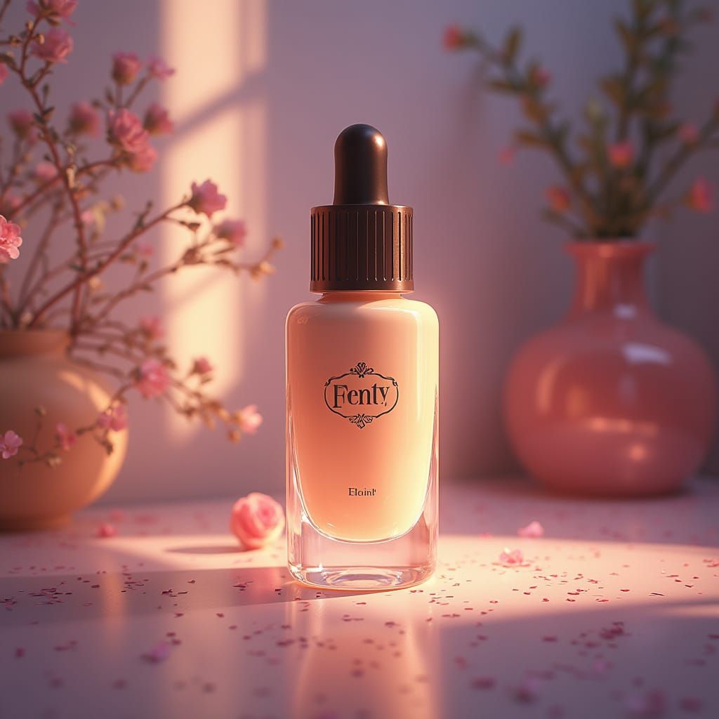 Ghibli-Style Fenty Foundation Bottle Illustration