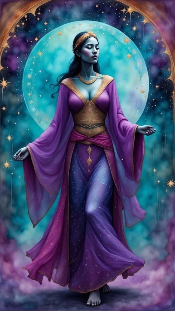 Majestic Genie in Mystical Middle Eastern Scene