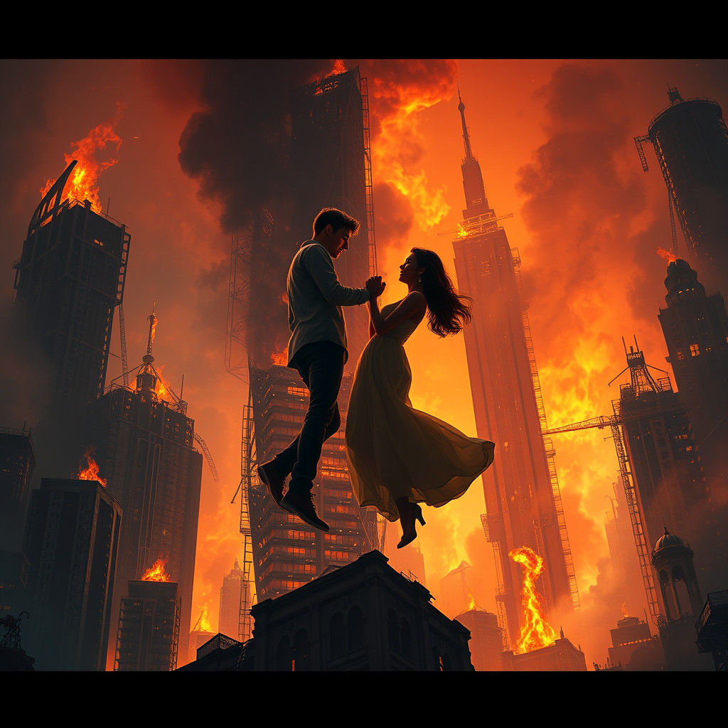 Apocalyptic Embrace: Surreal Dreamscape in Digital Art