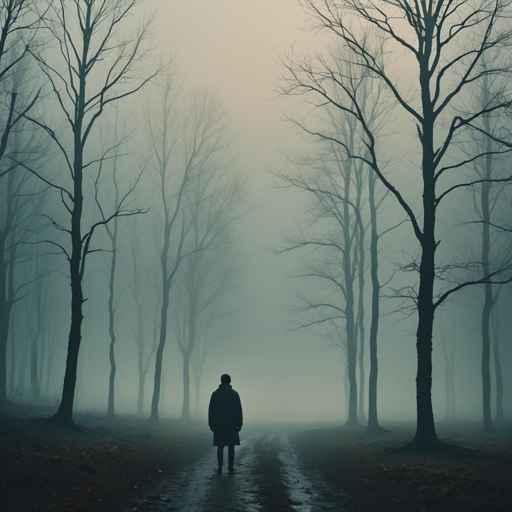Moody Cinematic Still of a Lone Figure