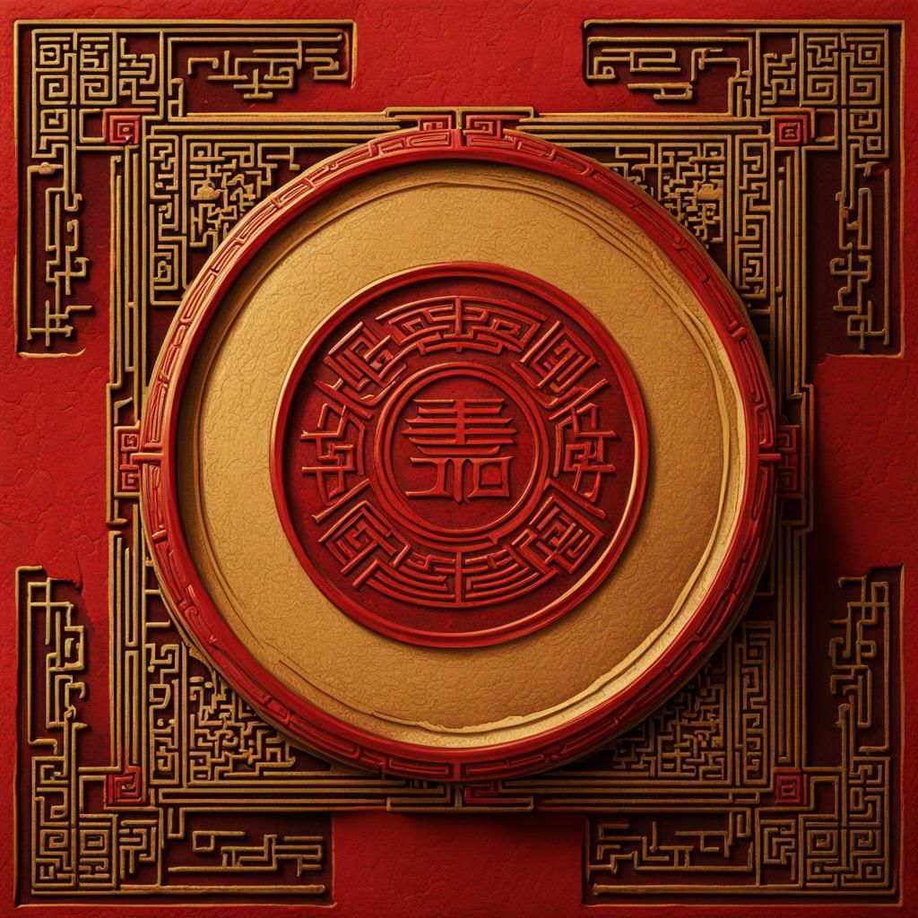 Chinese Seal Impression on Aged Paper