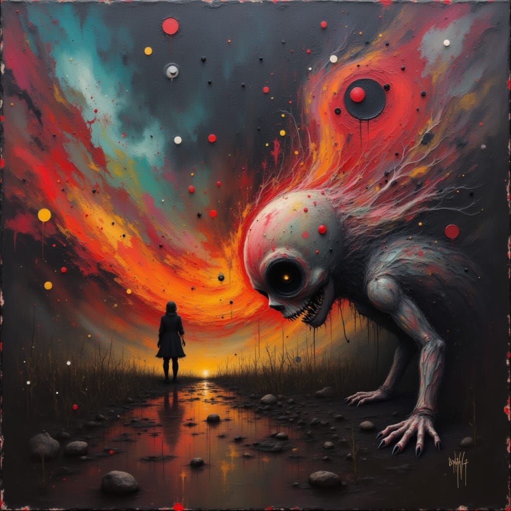 Cyberpunk Portrait of a Distressed Bunny