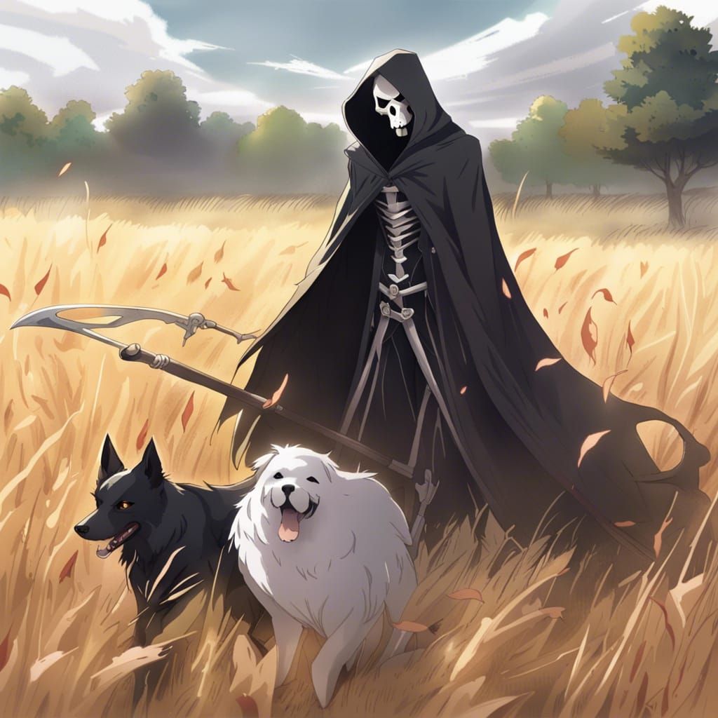 Reaper Guides Ghost Dog to Field in Anime Style
