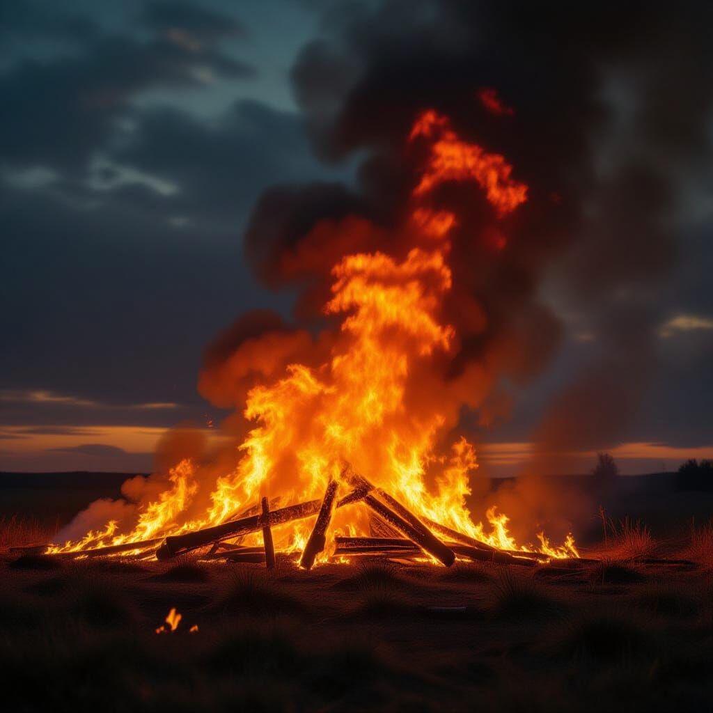 Fiery Landscape in Dramatic Cinematic Style