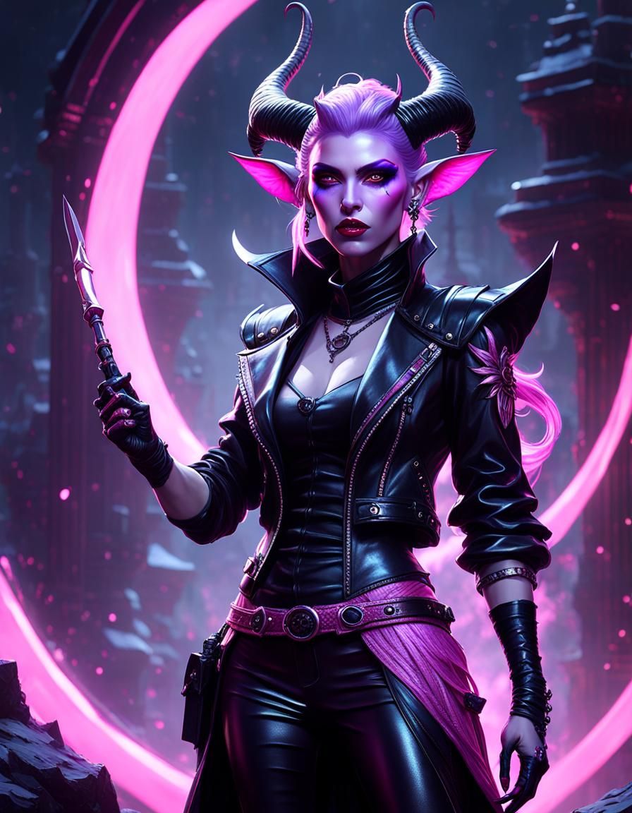 Emilia, tiefling wandslinger