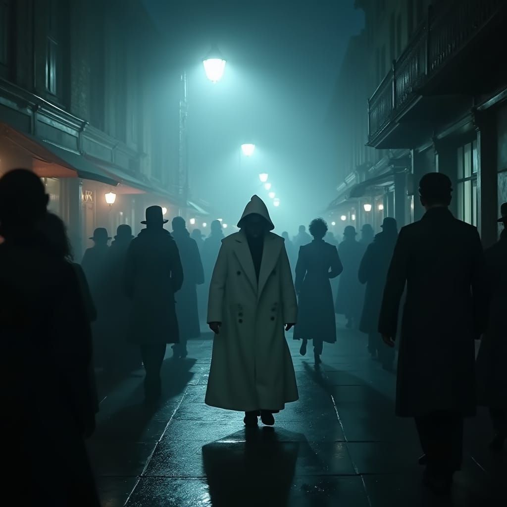 Victorian Noir: Gaslit Street Scene