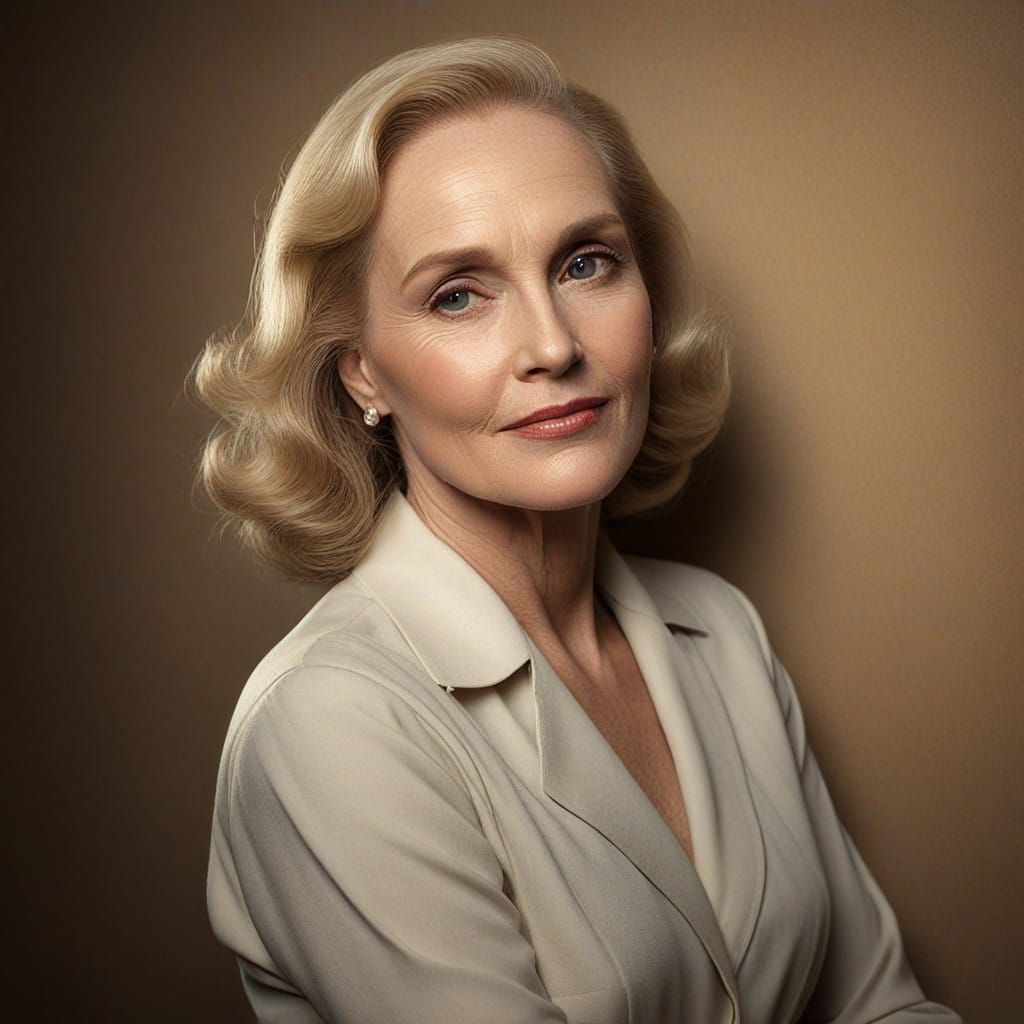 Elegant Portrait of Classic Hollywood Goddess