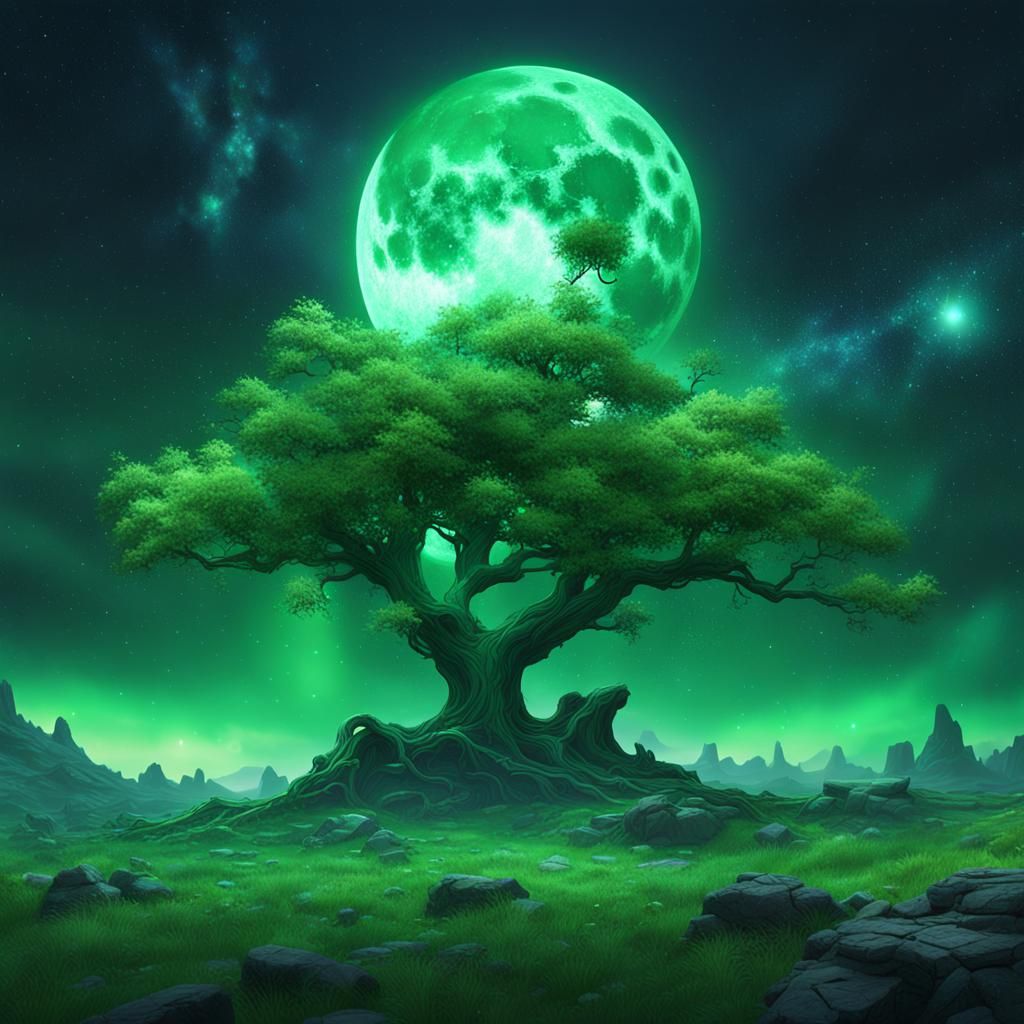 Emerald Supernova Illuminates Night Sky