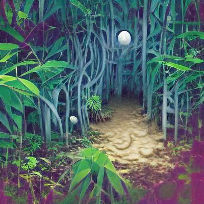 Jungle Maze Under Pale Moon