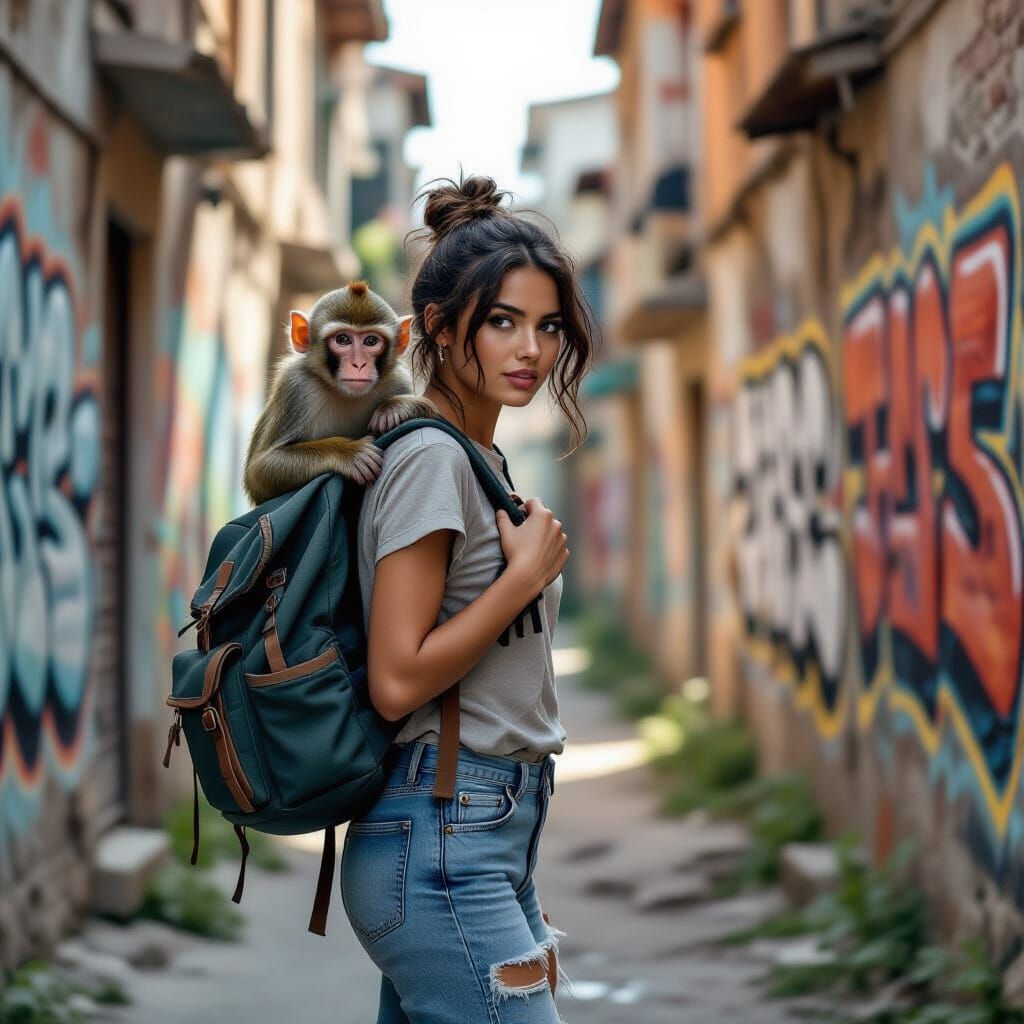 Urban Explorer Elio and Zimba in Stylized Digital Art