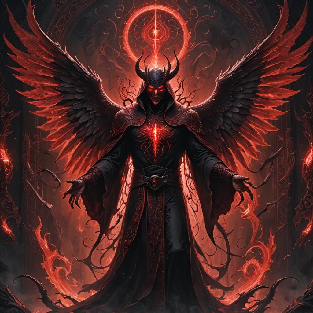 An awe-inspiring digital art piece featuring a demonic entit...