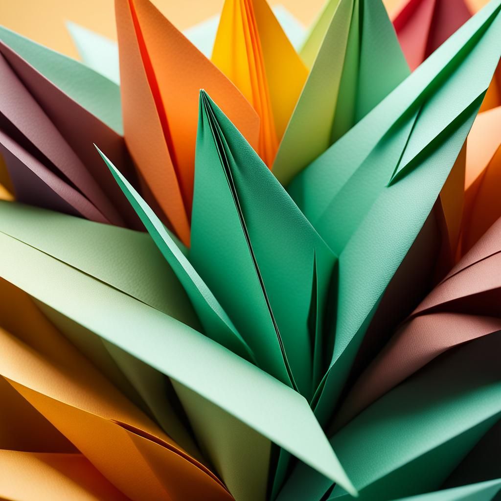 Origami Papercraft of Vegetables in Macro