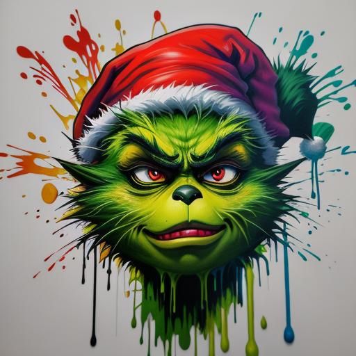 Grinch Graffiti Art in Street Art Style