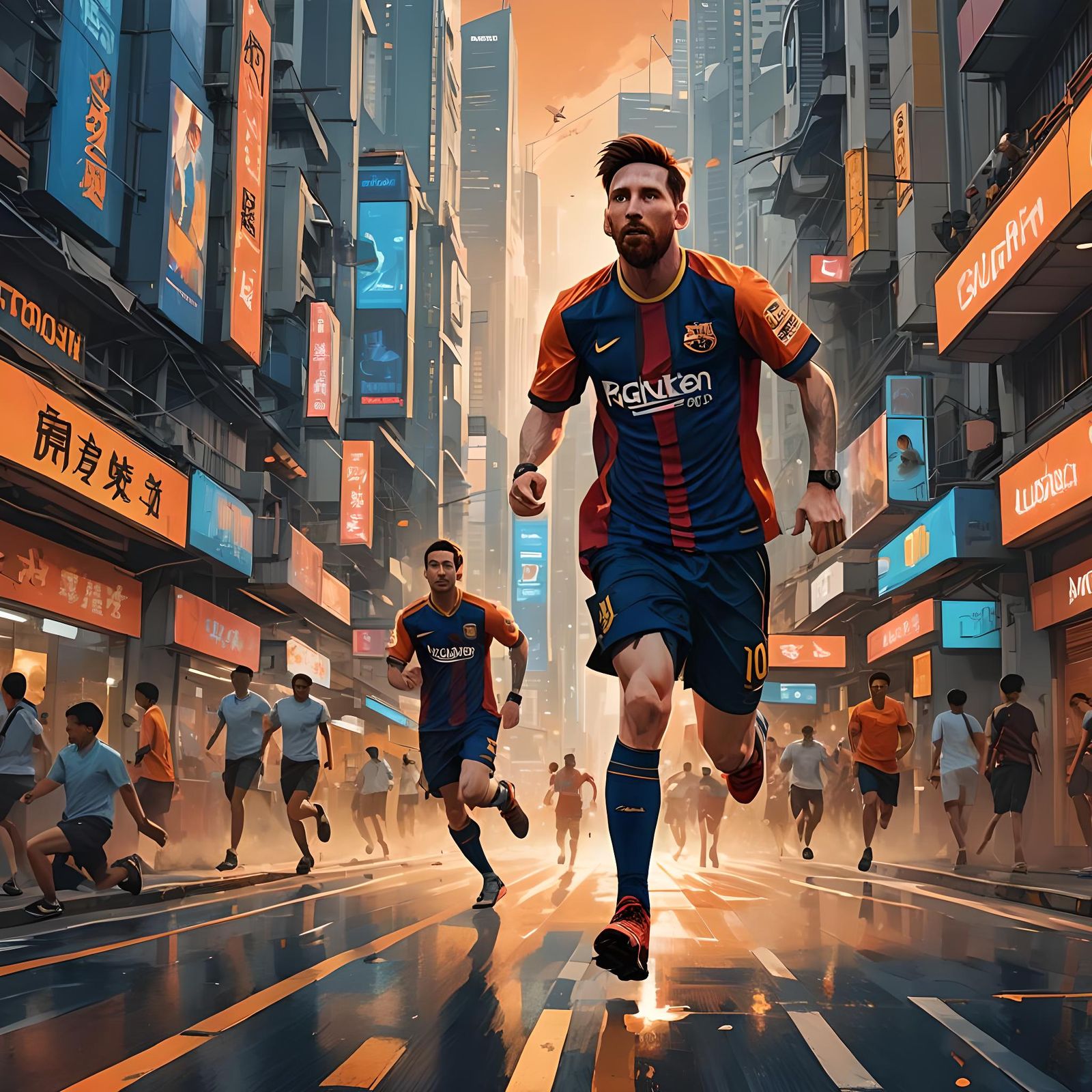 Lionel Messi in Singapore: Digital Matte Painting