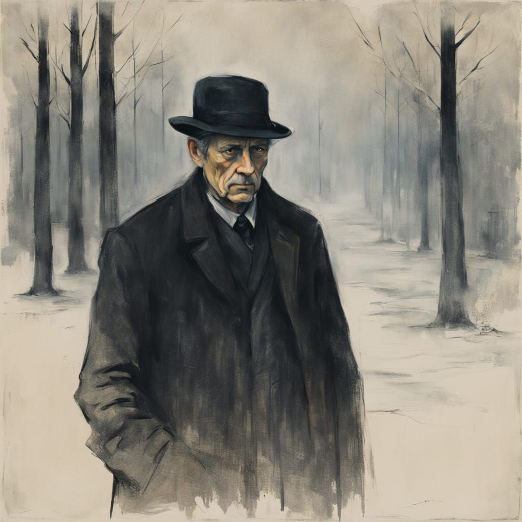 Moody Portrait in the Style of Edvard Munch
