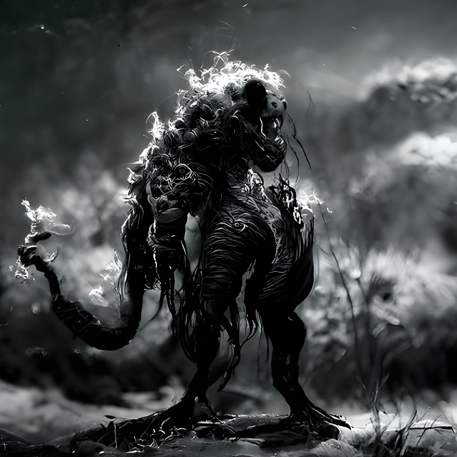 Creepy Black Smoke Monster in 8k Resolution