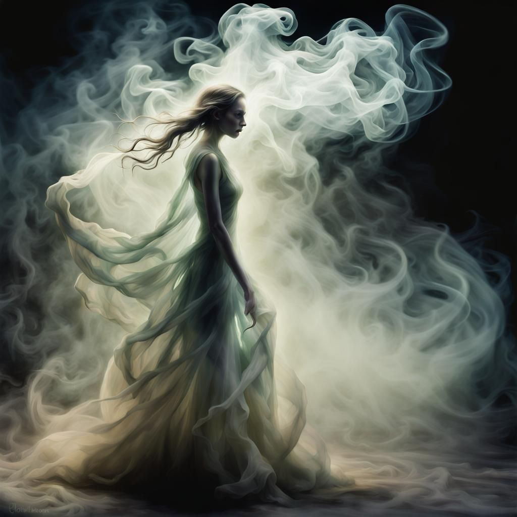 Ethereal Mist Being in Impressionistic Style