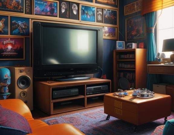 90s Teen Bedroom with Neon Highlights