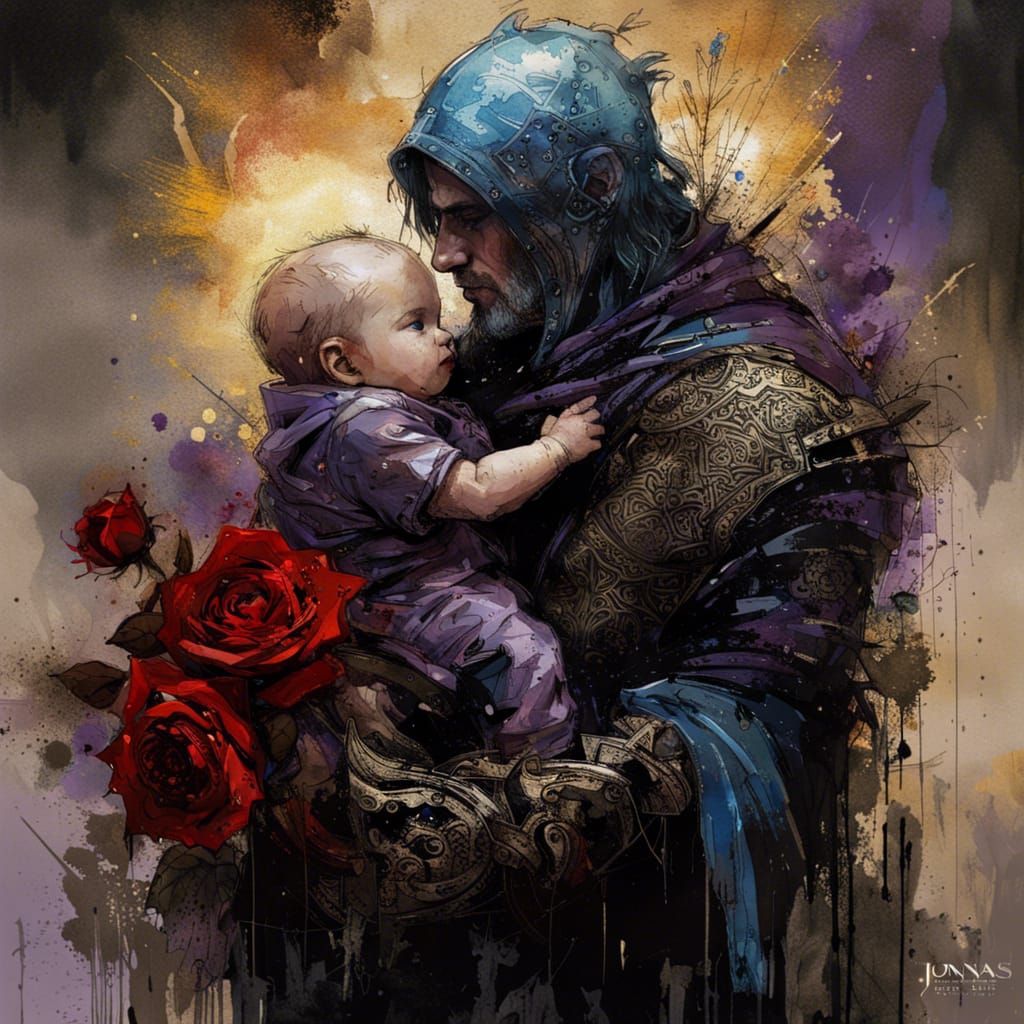 Gothic Dark Fantasy: Father and Son in Sunlight