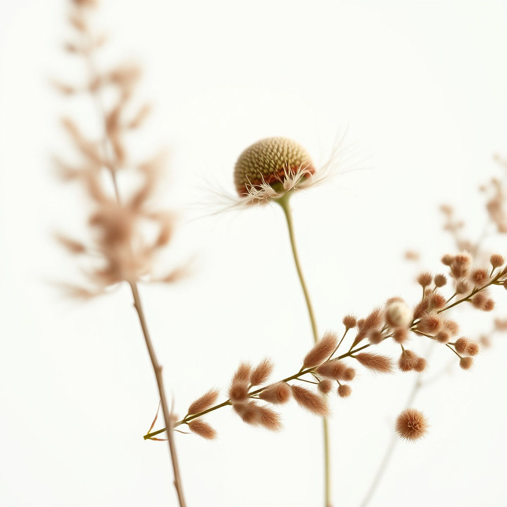 Minimalist Botanical Scene in Earthy Tones
