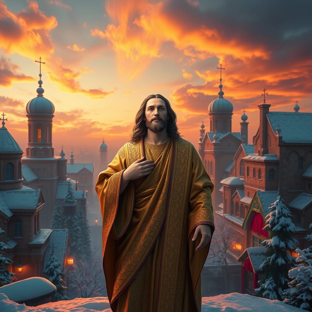 Christ in Elysian Winter Wonderscape