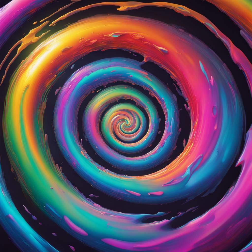 Holographic Spiral to Infinity: Detailed Digital Graffiti Ar...