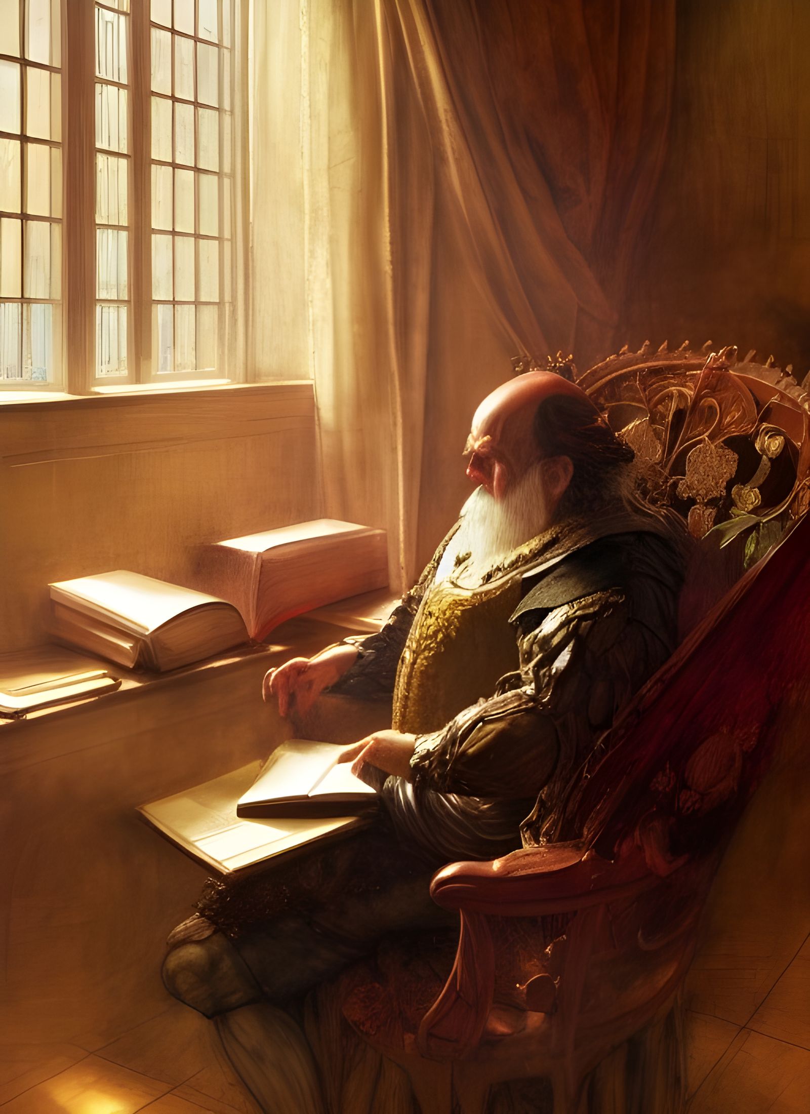 Person Reading Shakespeare with Prism Glow