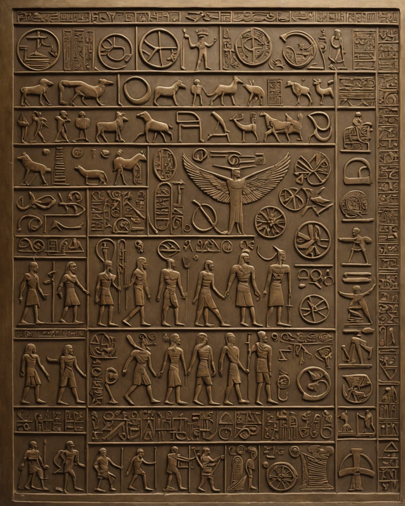 Futuristic Egyptian Empire with Hieroglyphs and Pharaohs