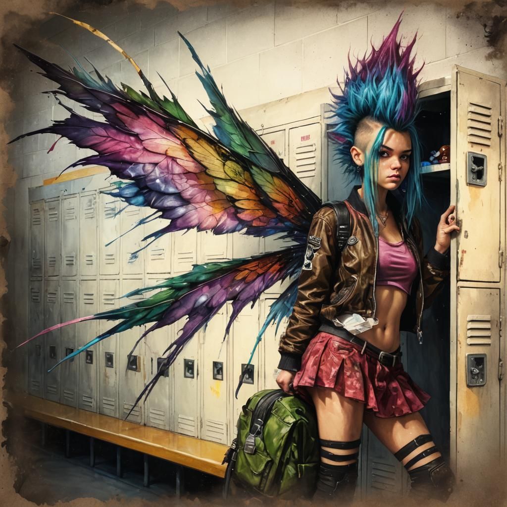 Rebellious Pixie with Mohawk in Hyperrealistic Photo