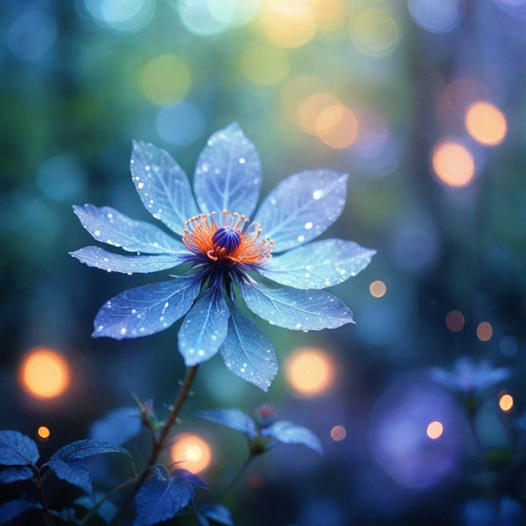Ethereal Translucent Peace Flower in Forest Setting
