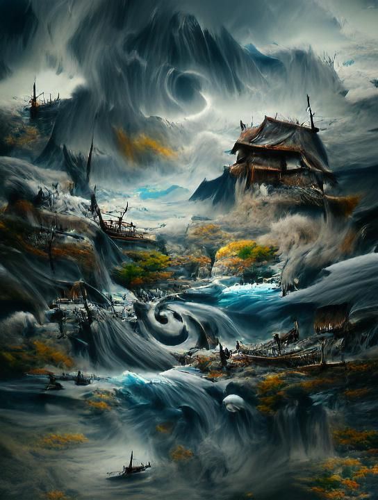 Fantasy Maelstrom: Japanese Art Matte Painting