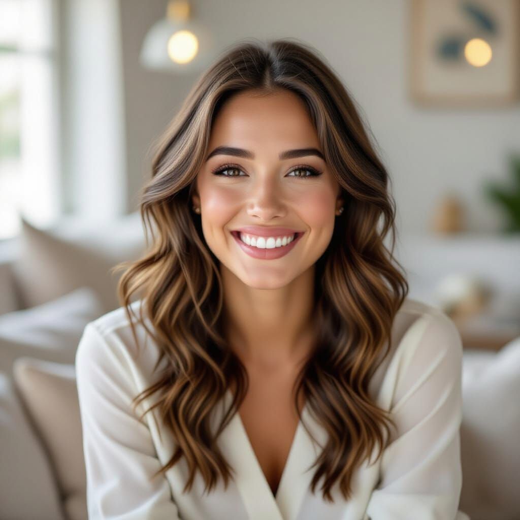 Cute Happy Actress Smiling Brightly