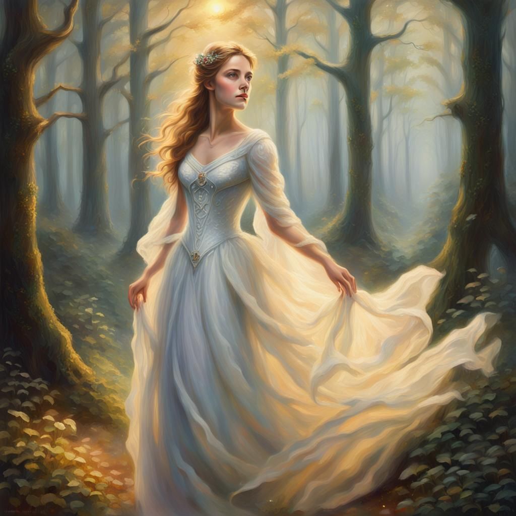 Ethereal Fantasy Portrait in Oil Painting Style